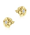 Beautiful Flower Shaped CZ Silver Stud Earring STS-5160